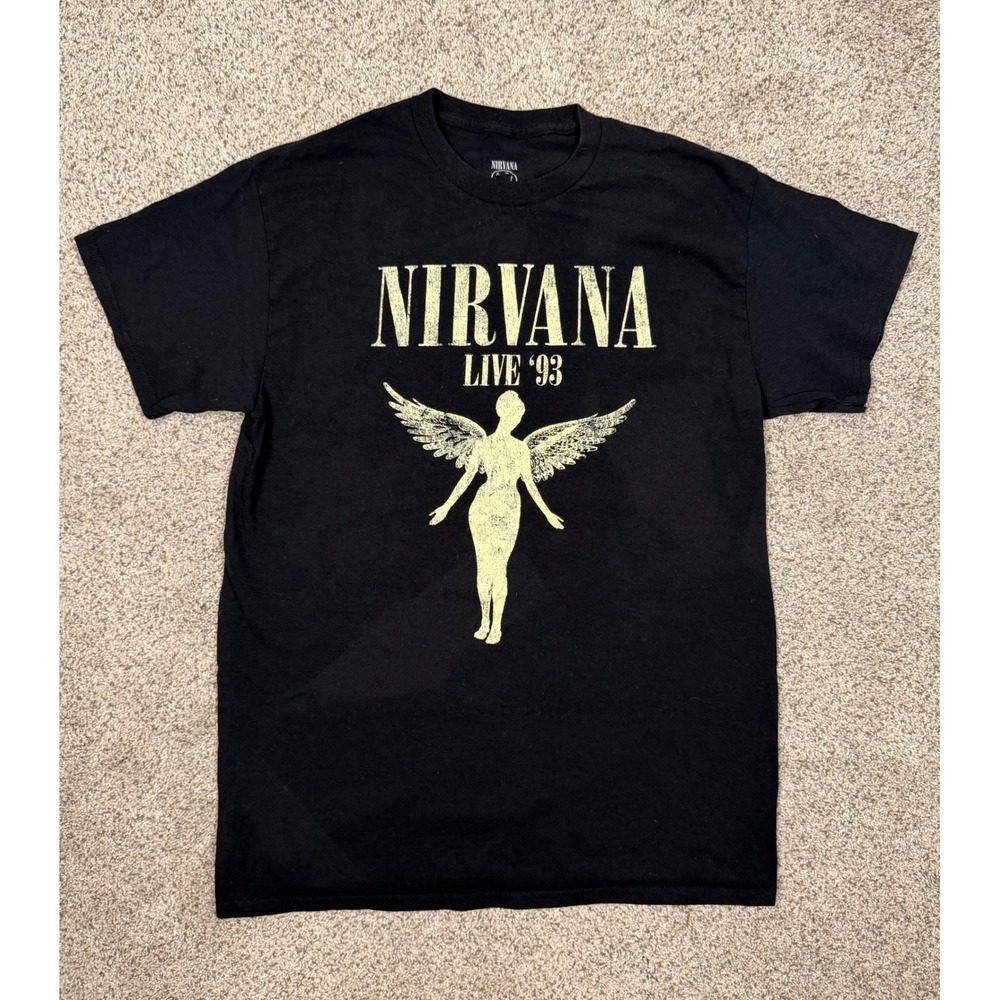 Nirvana T-Shirt In Utero Live 93 Tour Graphic Medium Black Grunge Rock Band Tee